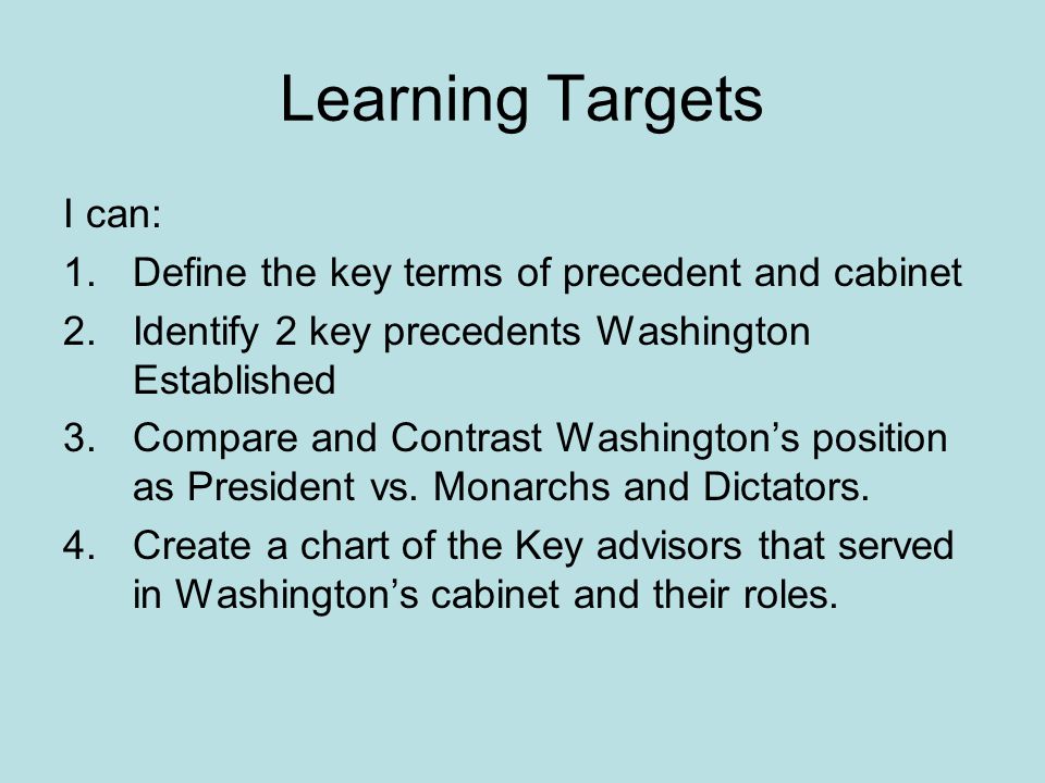 Learning Targets I Can Define The Key Terms Of Precedent And