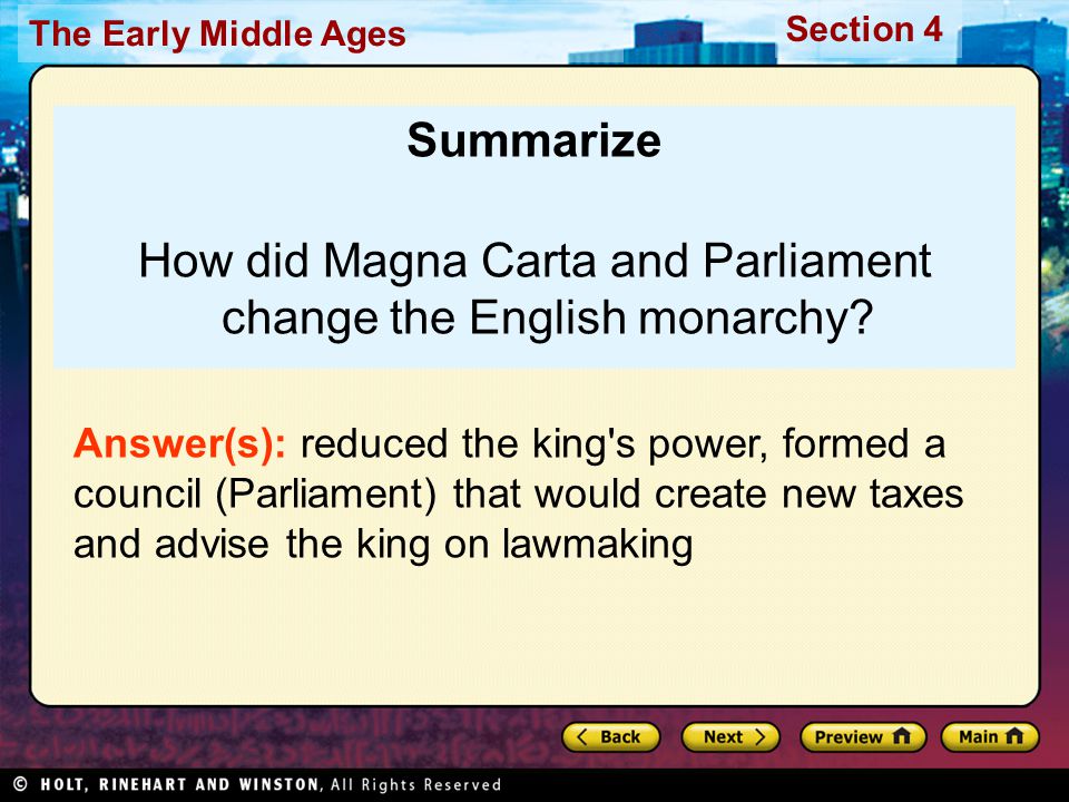 How did Magna Carta and Parliament change the English monarchy