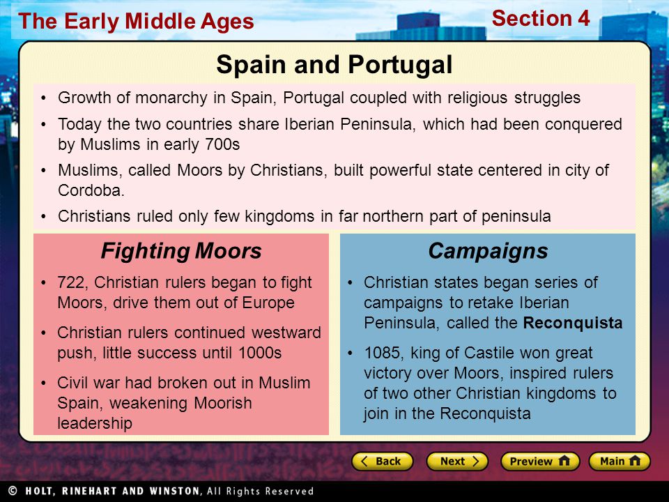 Spain and Portugal Fighting Moors Campaigns