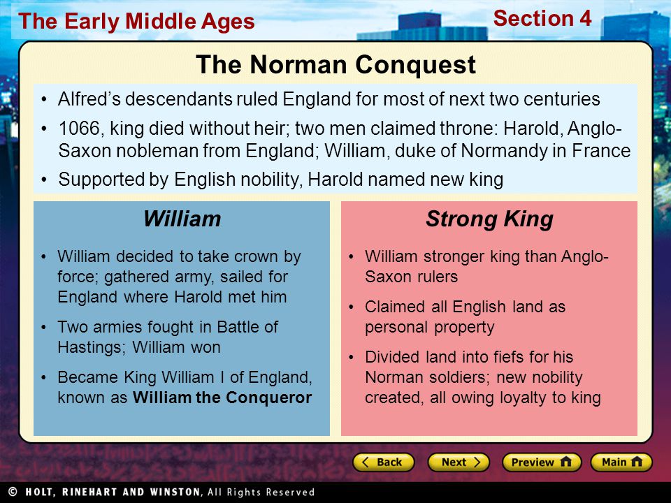 The Norman Conquest William Strong King