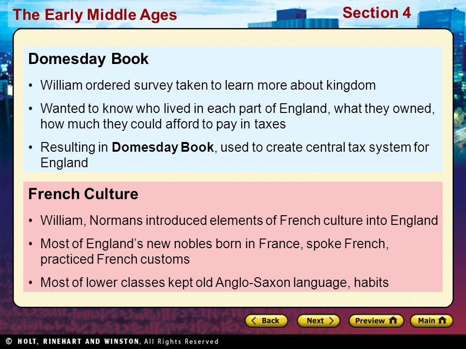 Domesday Book French Culture