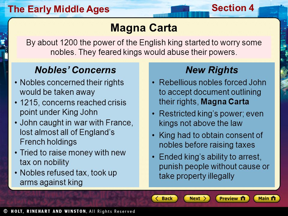 Magna Carta Nobles’ Concerns New Rights