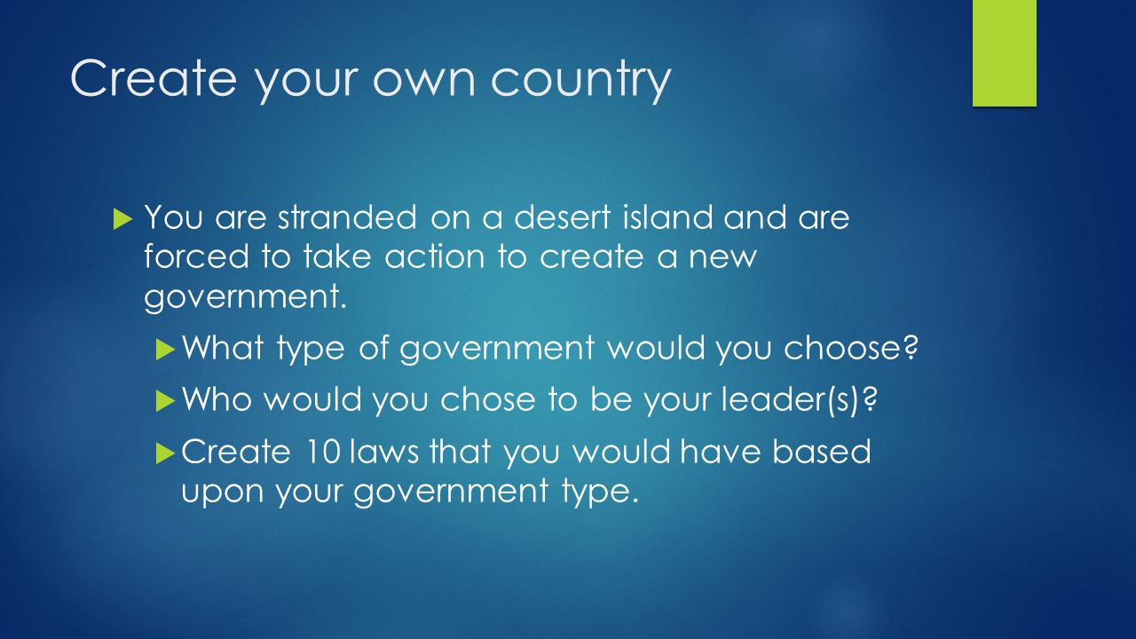 Create your own country