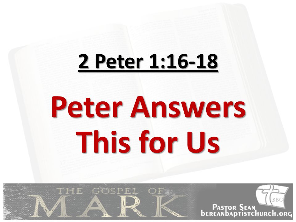 Peter Answers This for Us