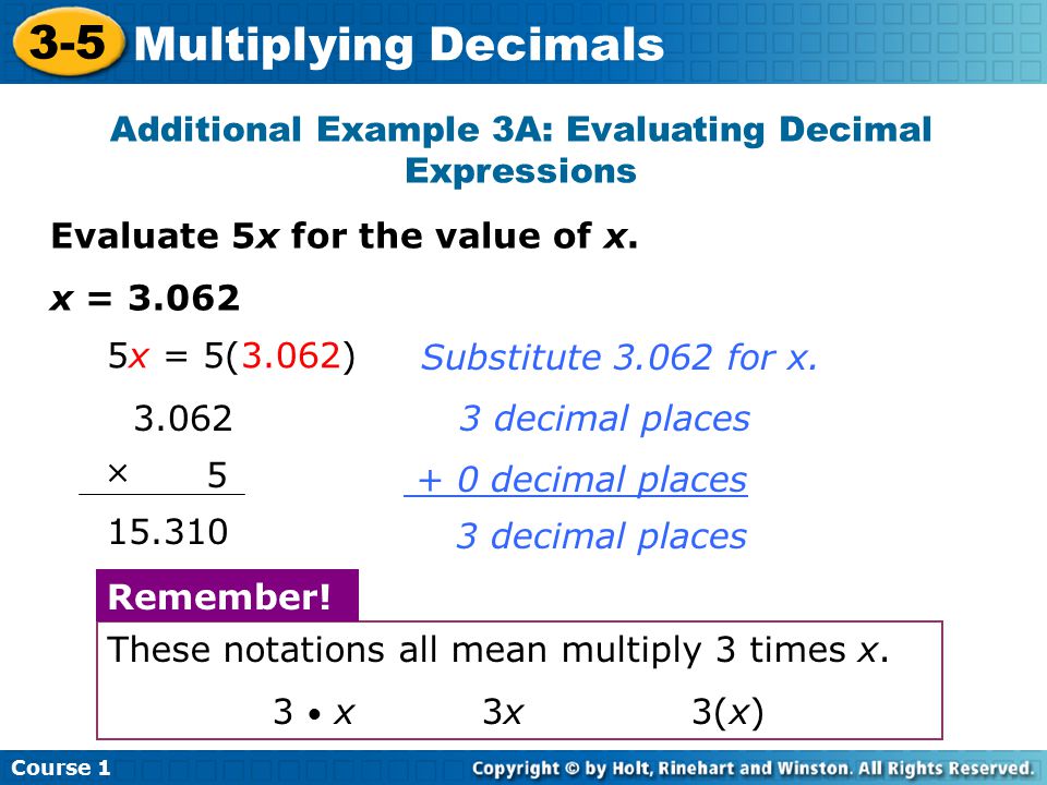 Additional Example 3A: Evaluating Decimal Expressions