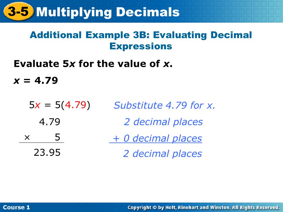 Additional Example 3B: Evaluating Decimal Expressions