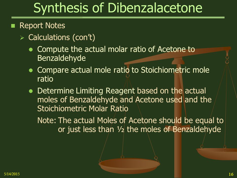 Presentation on theme: "Synthesis of Dibenzalacetone"- Presentati...