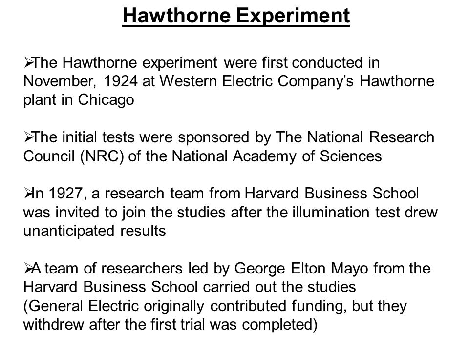 what is hawthorne studies