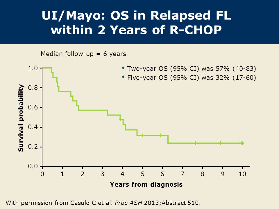 UI/Mayo: OS in Relapsed FL within 2 Years of R-CHOP
