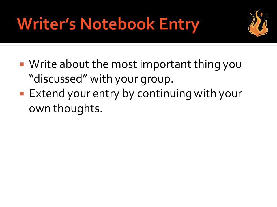 Writer’s Notebook Entry