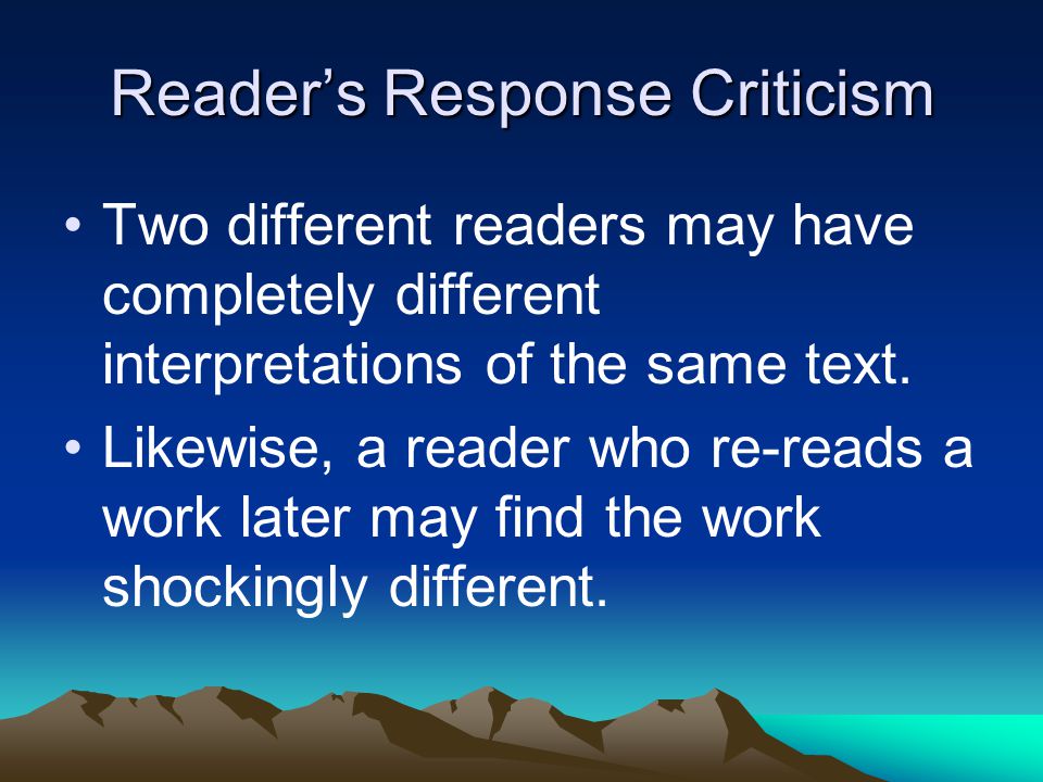 Reader’s Response Criticism
