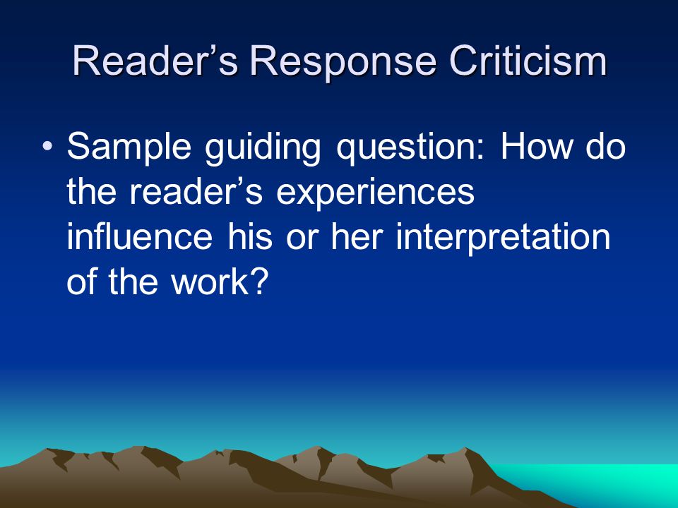 Reader’s Response Criticism
