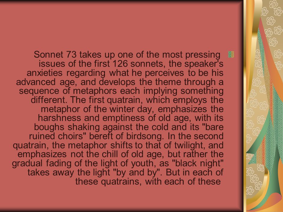 what is the theme of sonnet 73