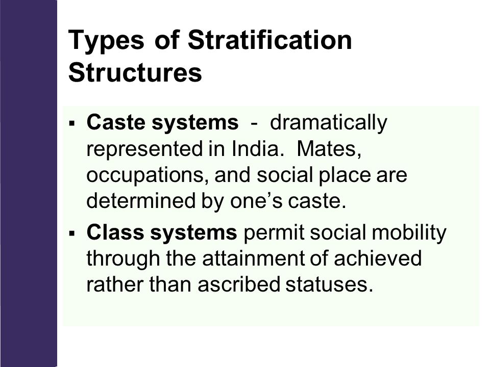Types of Stratification Structures