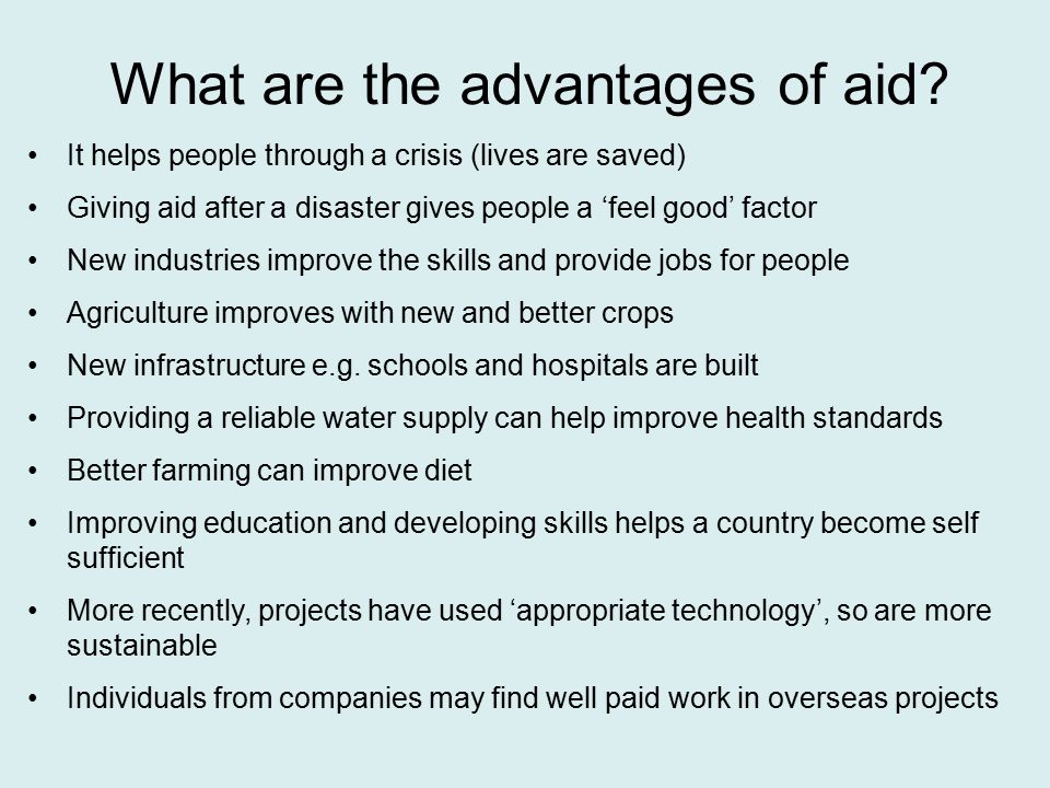 advantages of giving foreign aid