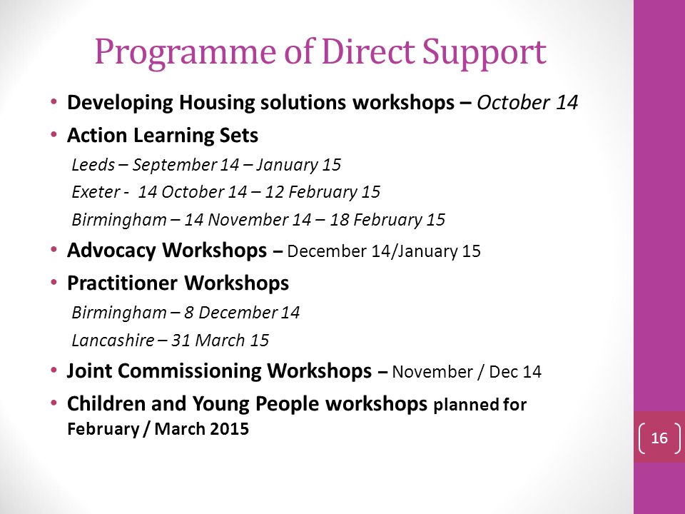 Programme of Direct Support