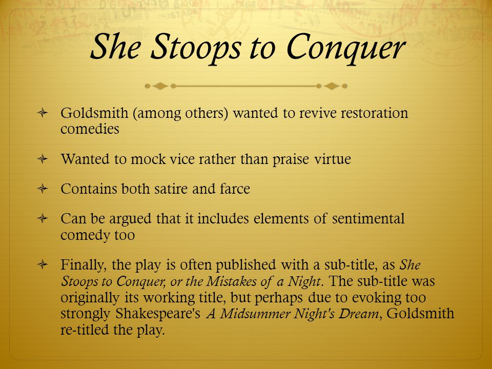 she stoops to conquer short summary