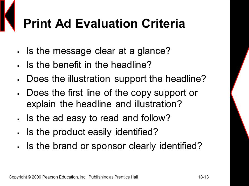 Print Ad Evaluation Criteria