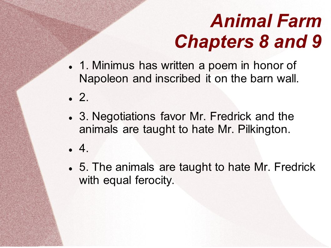 Animal Farm Chapters 8 and 9 - ppt download