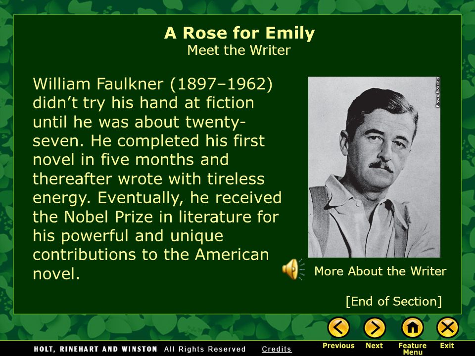who wrote a rose for emily