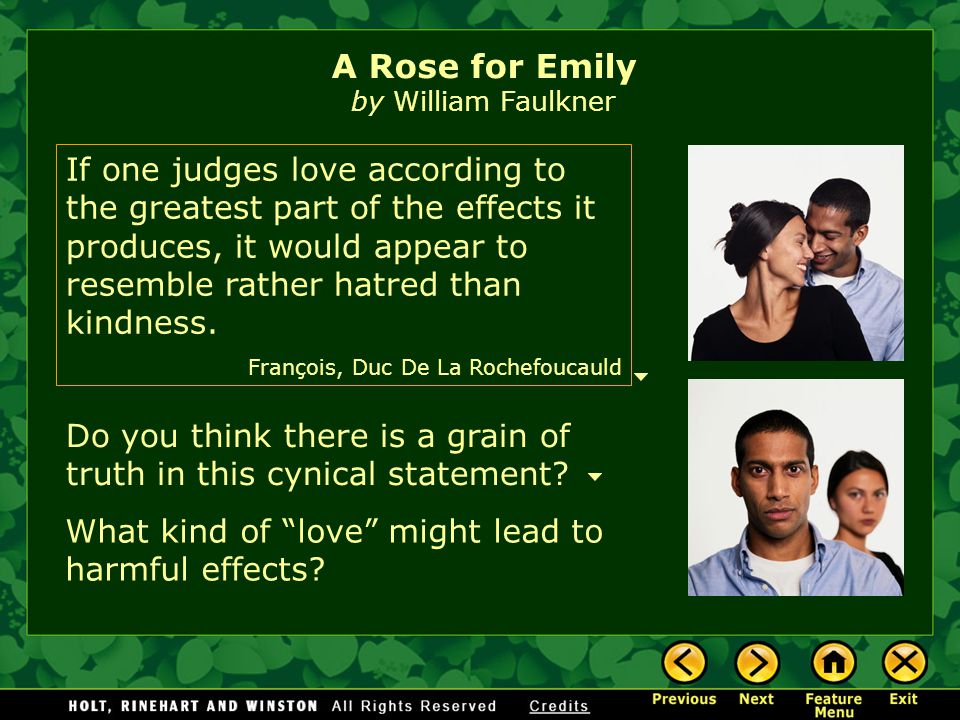 a rose for emily theme statement