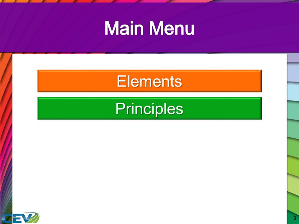 Main Menu Elements Principles