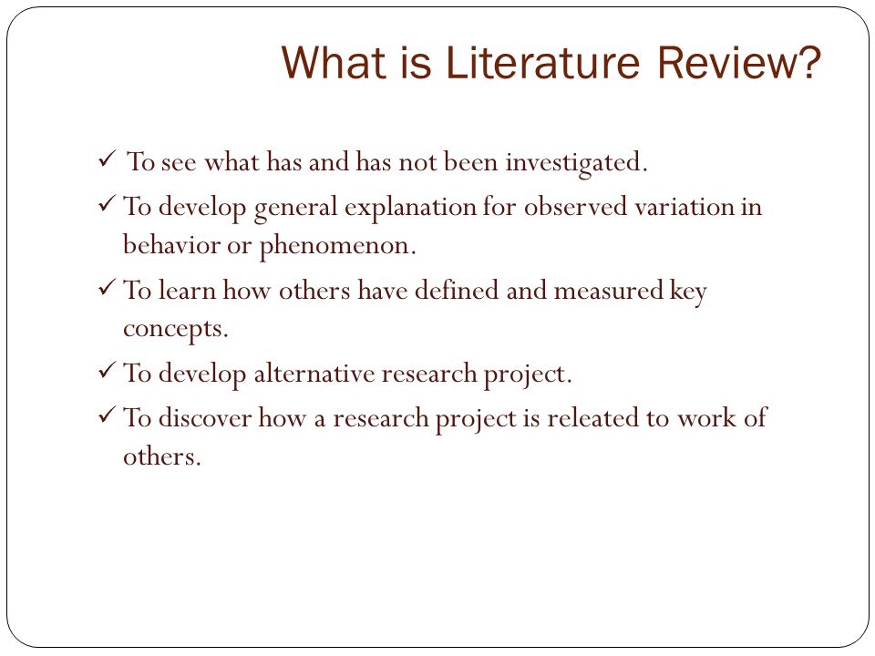 What is Literature Review
