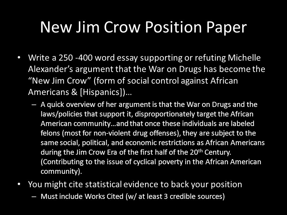 the new jim crow essay