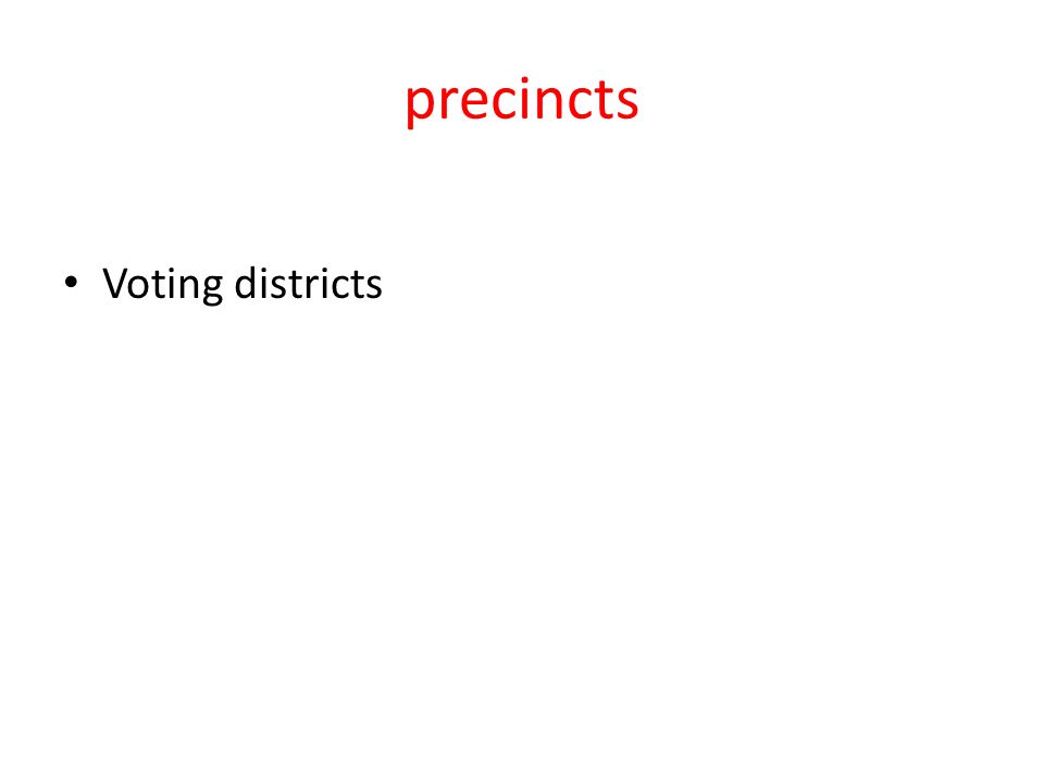 precincts Voting districts