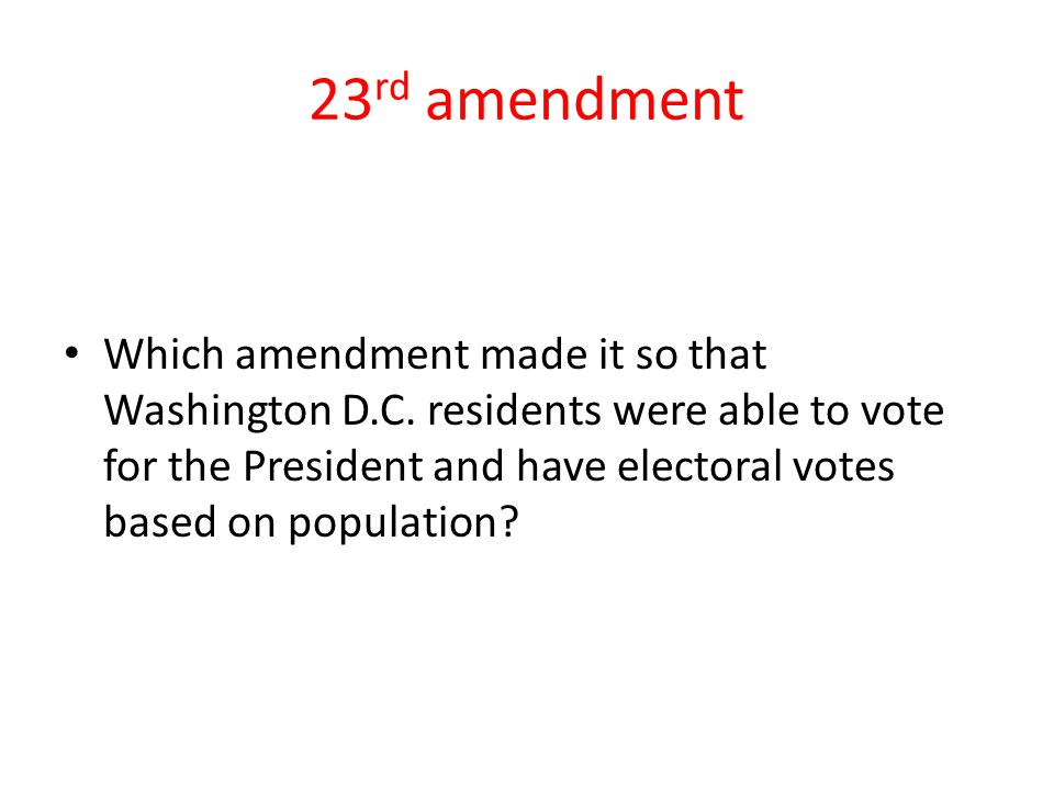 23rd amendment