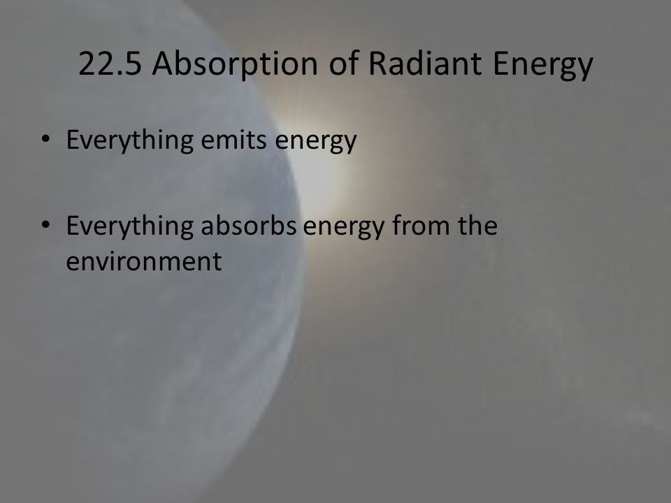 22.5 Absorption of Radiant Energy