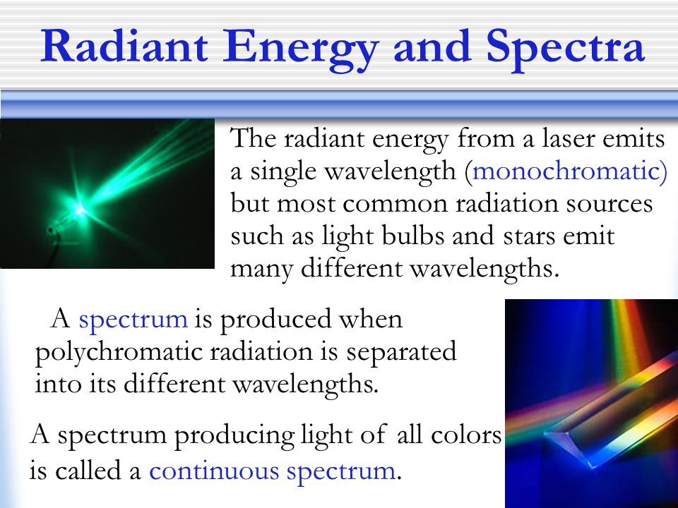 Radiant Energy and Spectra