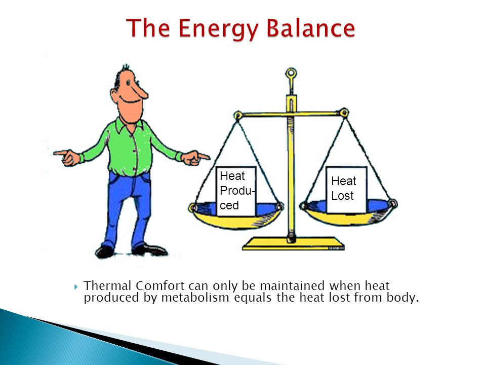 The Energy Balance Heat Heat Produ- Lost ced