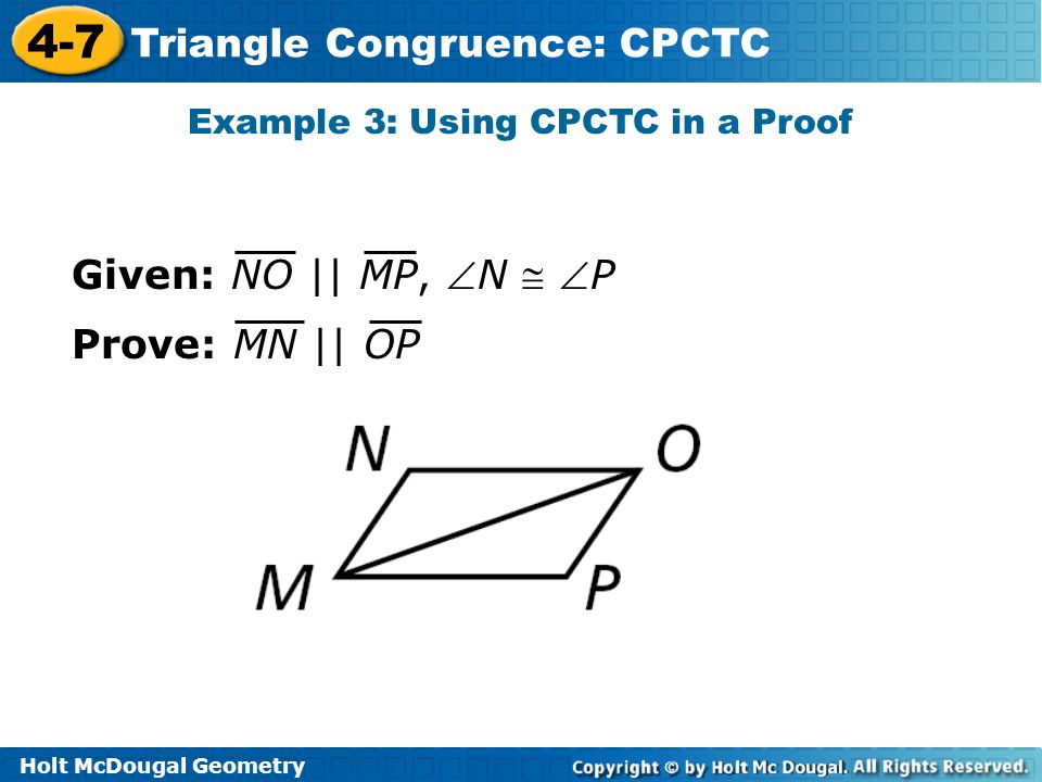 Example 3: Using CPCTC in a Proof