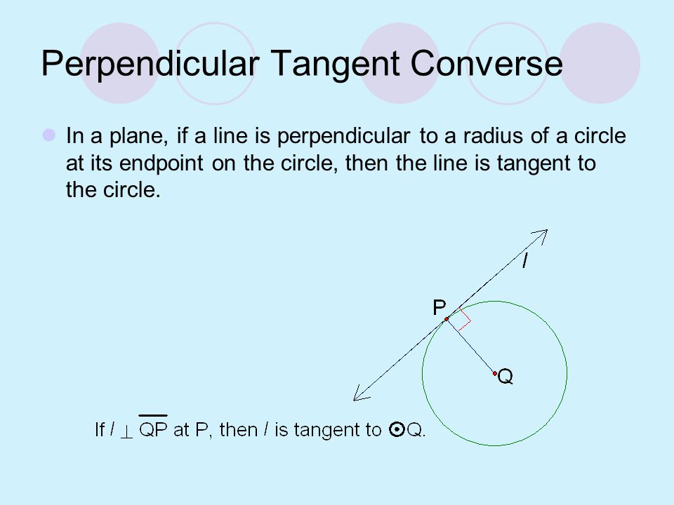 Perpendicular Tangent Converse