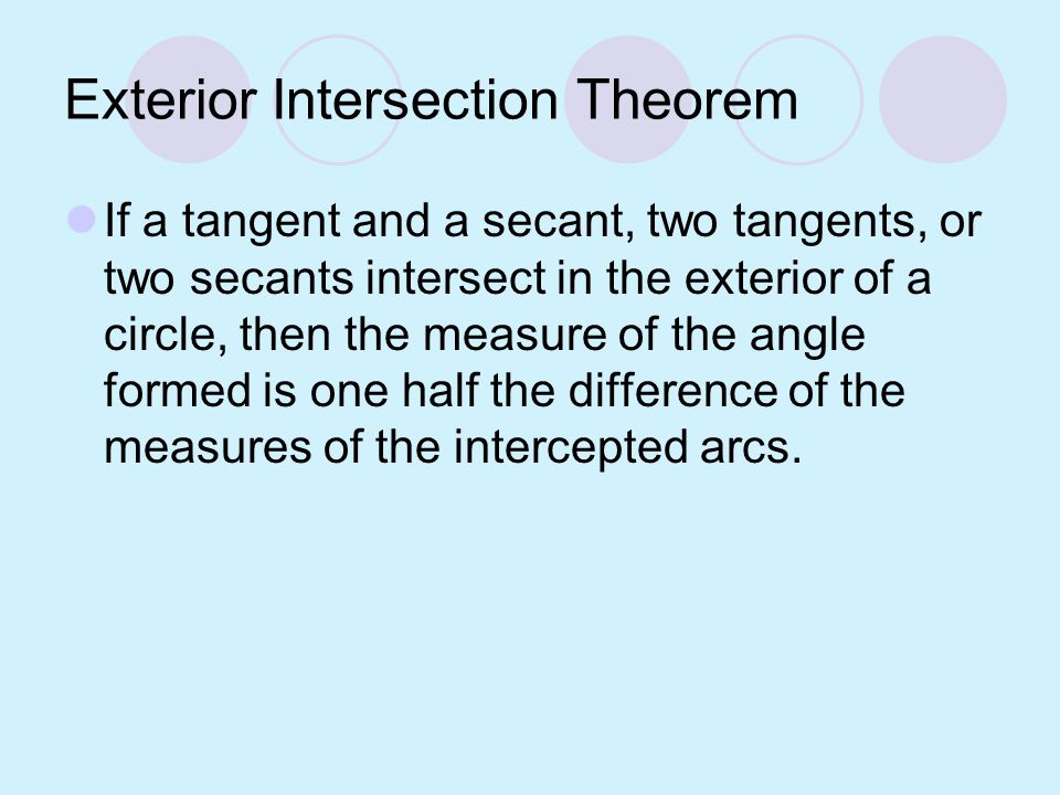 Exterior Intersection Theorem
