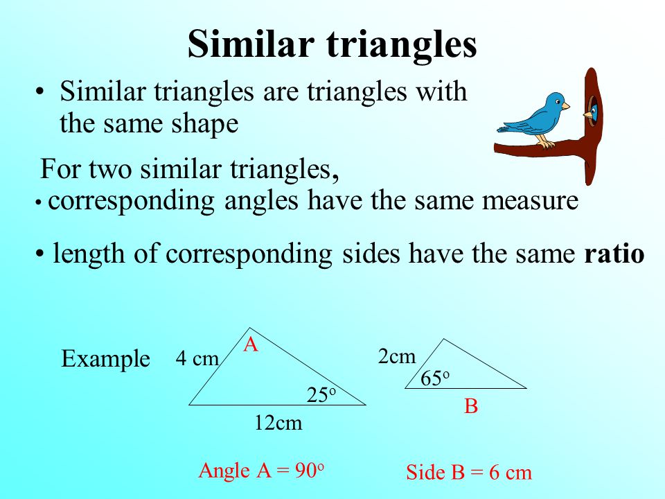 Similar triangles Similar triangles are triangles with the same shape