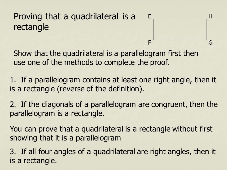 Proving that a quadrilateral is a rectangle