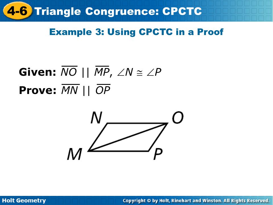 Example 3: Using CPCTC in a Proof
