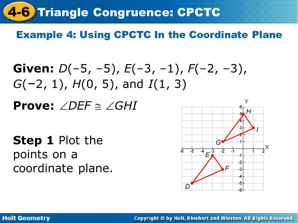 Example 4: Using CPCTC In the Coordinate Plane