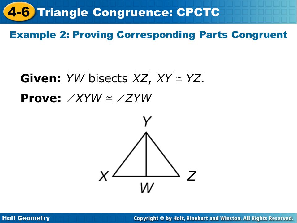 Example 2: Proving Corresponding Parts Congruent