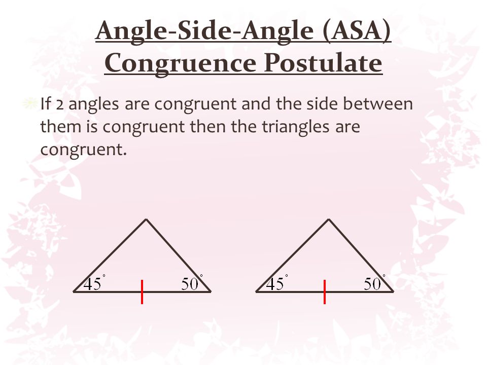 Angle-Side-Angle (ASA) Congruence Postulate