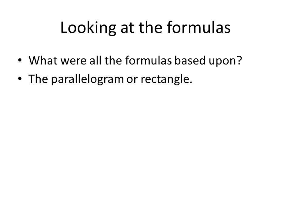 Looking at the formulas