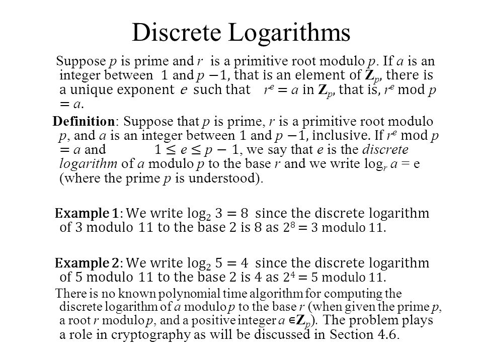 Discrete Logarithms