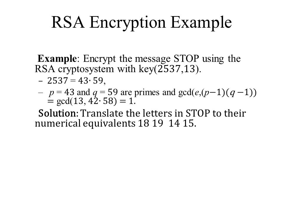 RSA Encryption Example