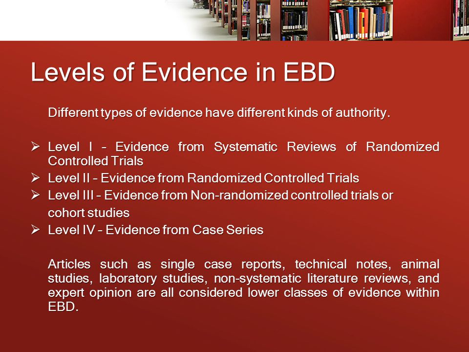 Levels of Evidence in EBD