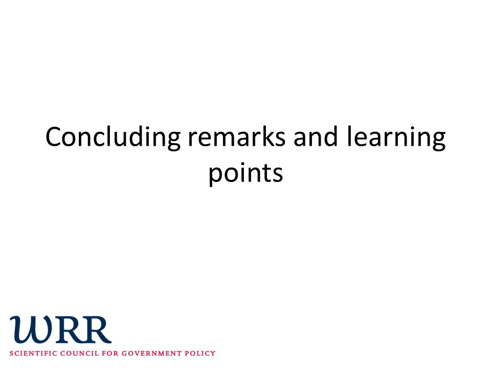 Concluding remarks and learning points