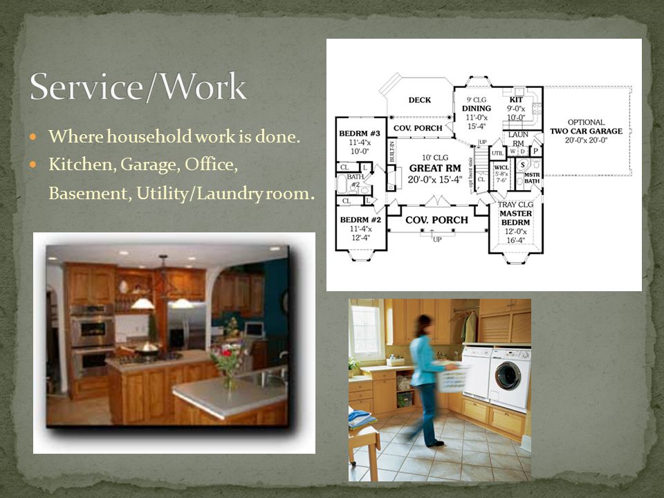 Service/Work Where household work is done.