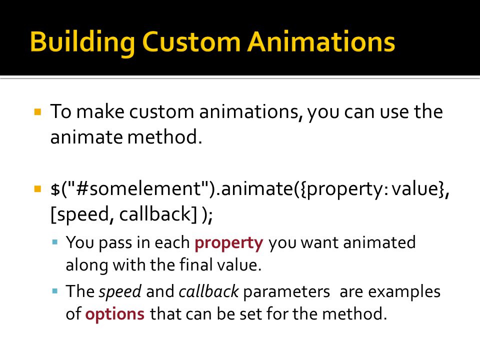 Building Custom Animations