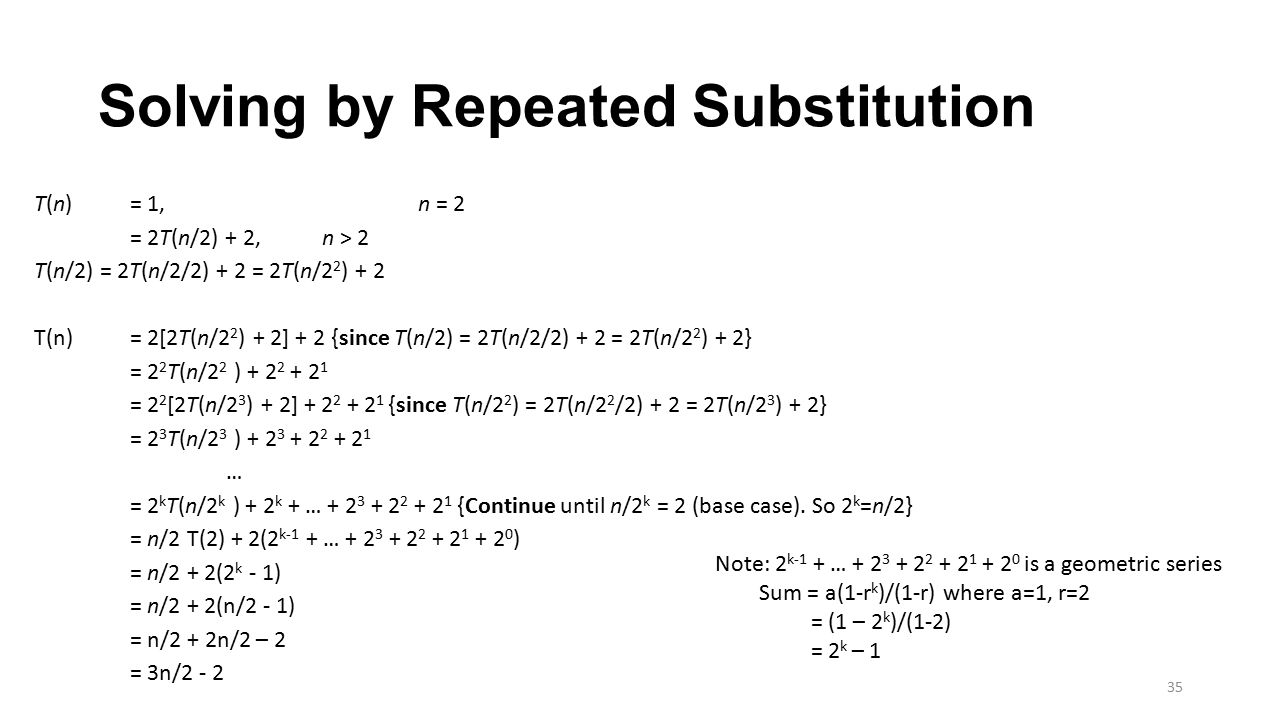 Solving by Repeated Substitution